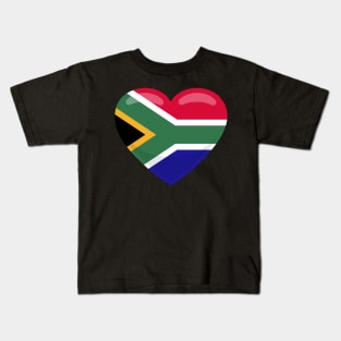 South Africa Flag Heart Kids T-Shirt